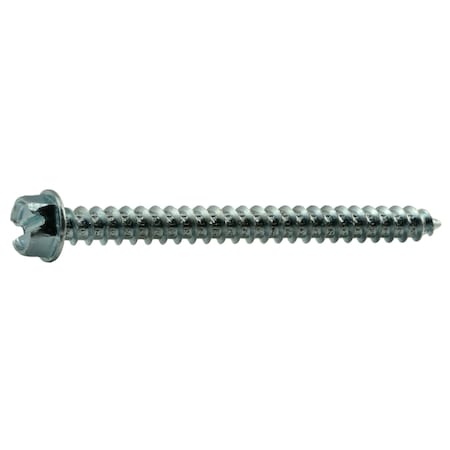 Midwest Fastener Sheet Metal Screw, #12 x 2-1/2 in, Zinc Plated Steel Flange Hex Head Slotted Drive, 100 PK 02952
